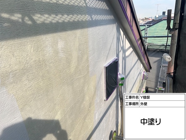 神奈川県横浜市都筑区Y様邸-外壁塗装-中塗り